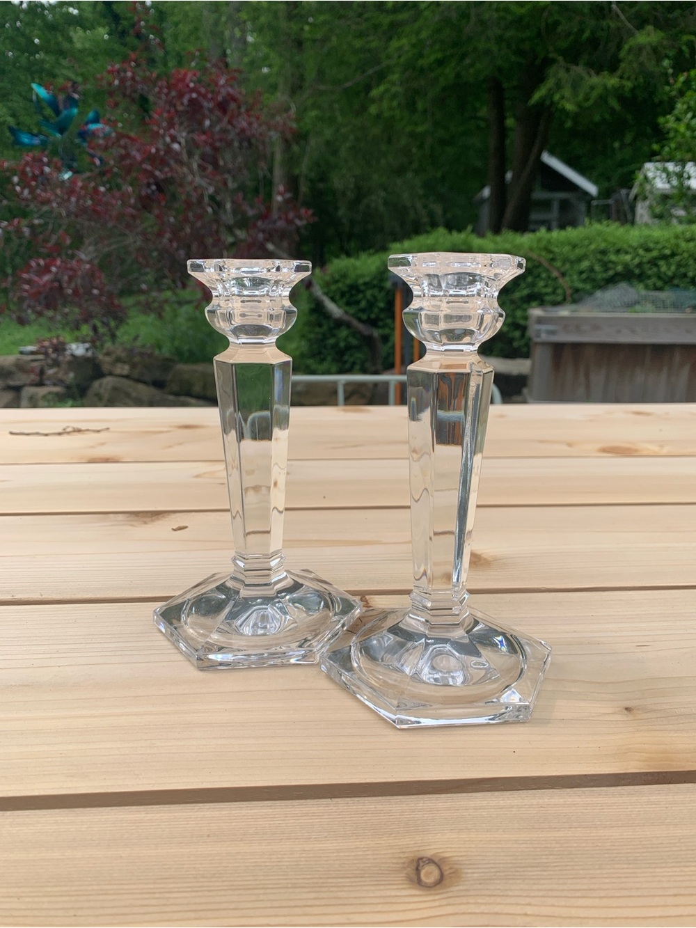 Vintage Mikasa Cambridge Crystal Candlesticks: set of 2
